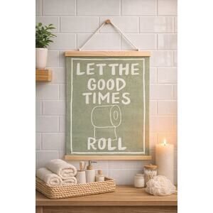 Bathroom Wall Decor Sign Let The Good Times Roll Rustic Hanging Farmhouse